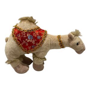 Akaru Camel Stuffed Plush Toy 9.5” Brown Red Saddle Soft Animal Collectible